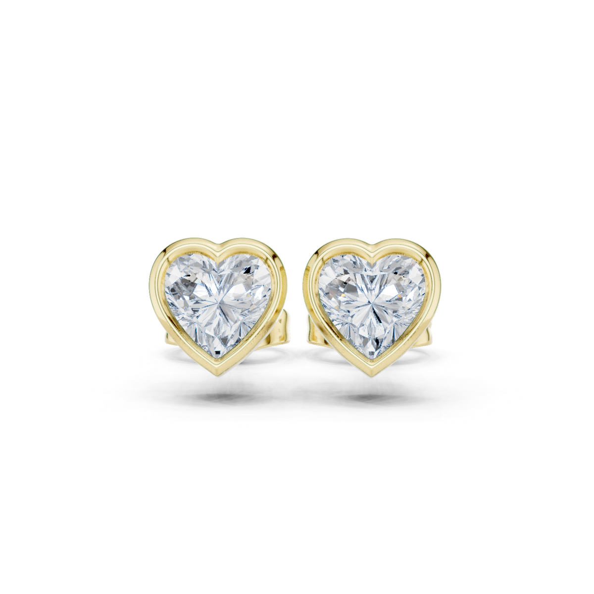 celeste heart bezel diamond earrings