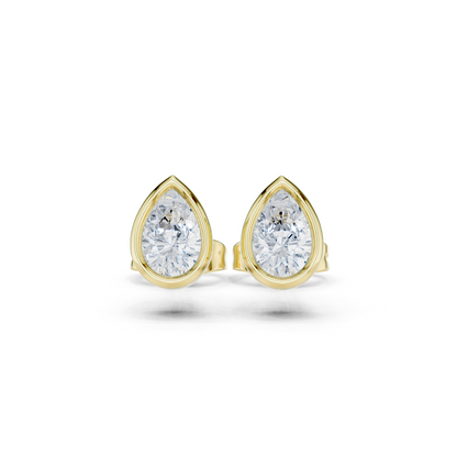 Celeste Pear Bezel Diamond Earrings