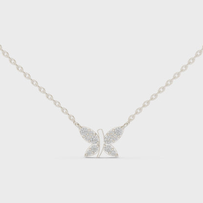 Aurelia Butterfly Diamond Pendant Necklace