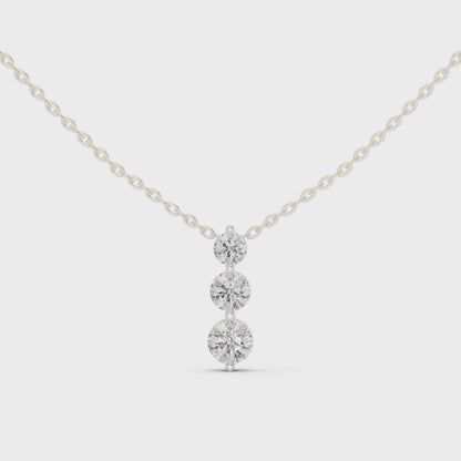 Stella Three Stone Diamond Pendant Necklace