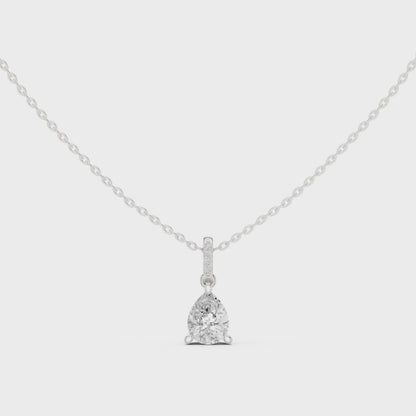 Pear Diamond Pendant Necklace