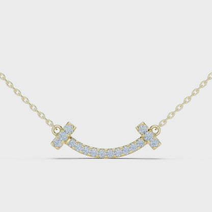 Aurora Diamond Smile Pendant Necklace