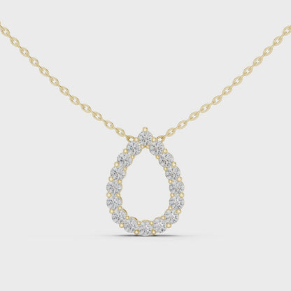 Seraphina Pear Halo Diamond Pendant Necklace