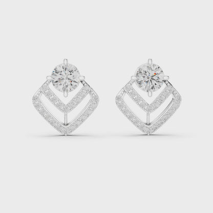 Emerald Diamond Stud Earrings