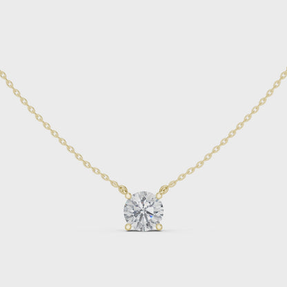 Basket Round Diamond Pendant Necklace