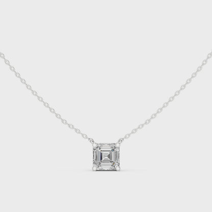 Basket Asscher Diamond Pendant Necklace