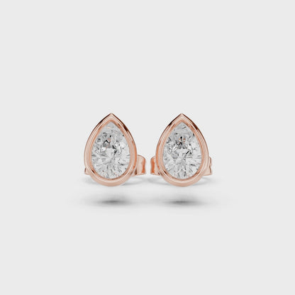 Celeste Pear Bezel Diamond Earrings