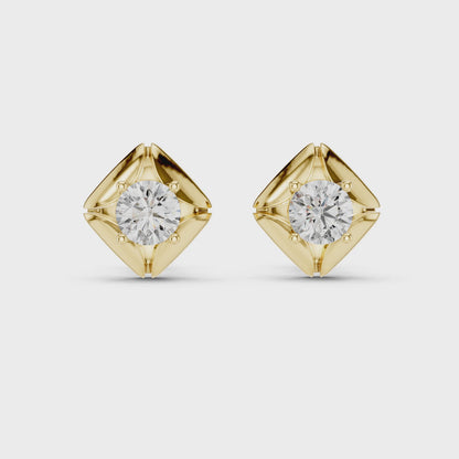 Hexagon Diamond Earrings