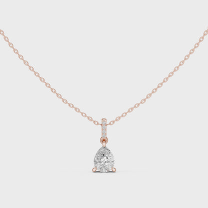 Pear Diamond Pendant Necklace