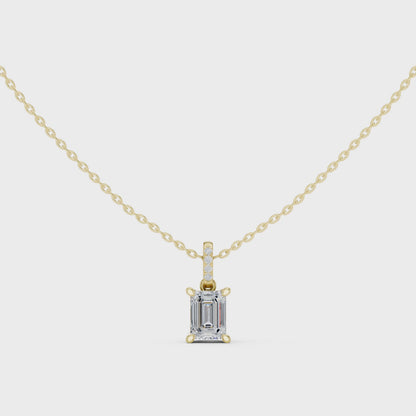 Emerald Diamond Pendant Necklace