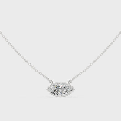 Bezel Marquise Diamond Pendant Necklace