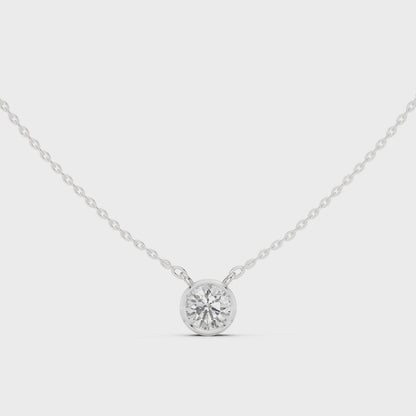 Bezel Round Diamond Pendant Necklace