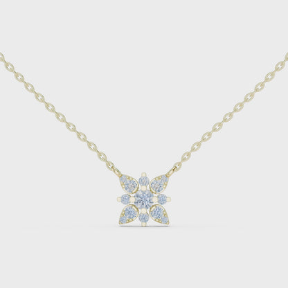 Luna Floral Diamond Pendant Necklace