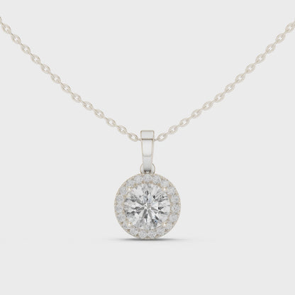 Nova Round Bezel Diamond Pendant Necklace