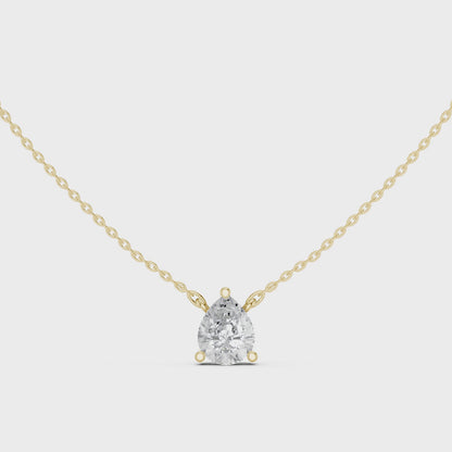 Basket Pear Diamond Pendant Necklace
