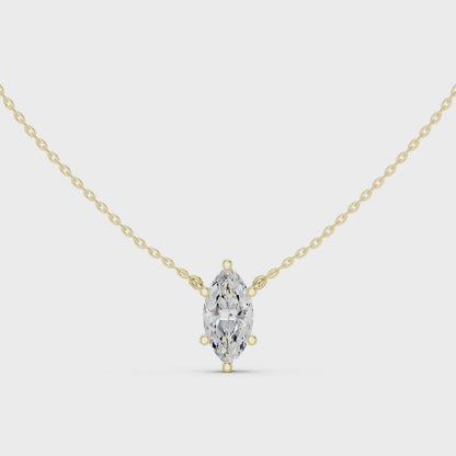 Basket Marquise Diamond Pendant Necklace