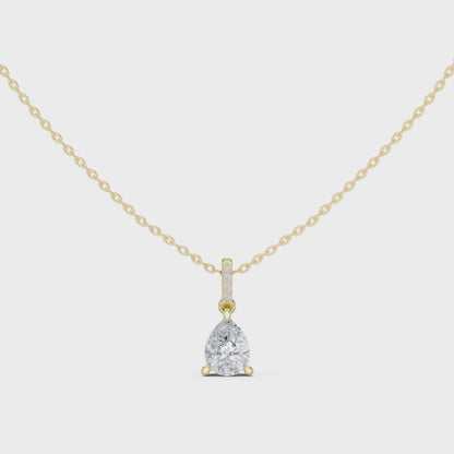 Pear Diamond Pendant Necklace