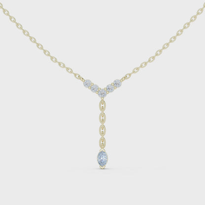 Aurora Marquise Diamond Drop Pendant Necklace