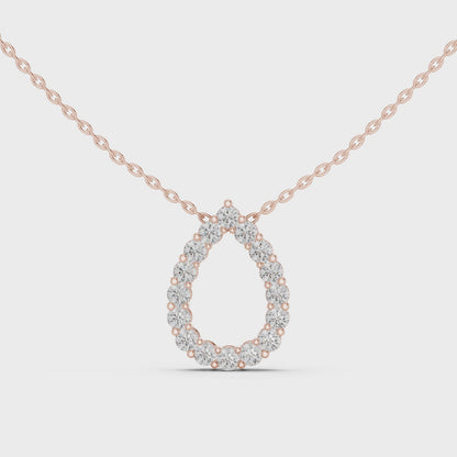 Seraphina Pear Halo Diamond Pendant Necklace