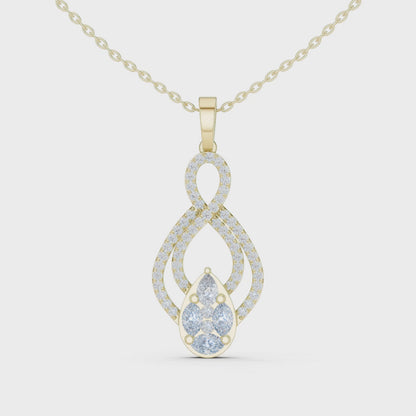 Aurora Double Loop Diamond Pendant Necklace