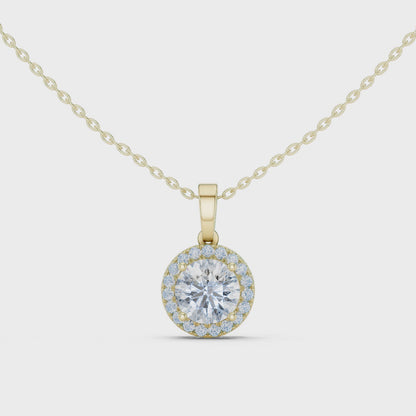 Nova Round Bezel Diamond Pendant Necklace