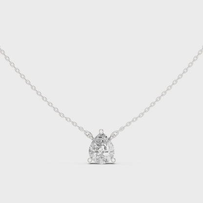 Basket Pear Diamond Pendant Necklace
