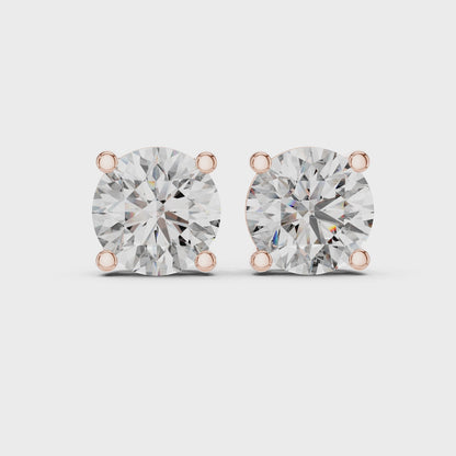Round Brilliant Stud Earrings