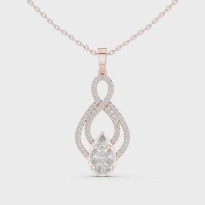 Aurora Double Loop Diamond Pendant Necklace