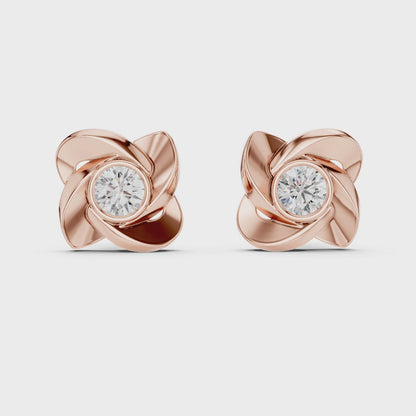 Floral Halo Diamond Earrings