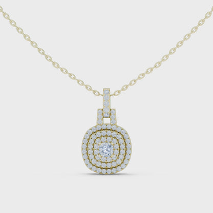 Celeste Round Halo Diamond Pendant Necklace