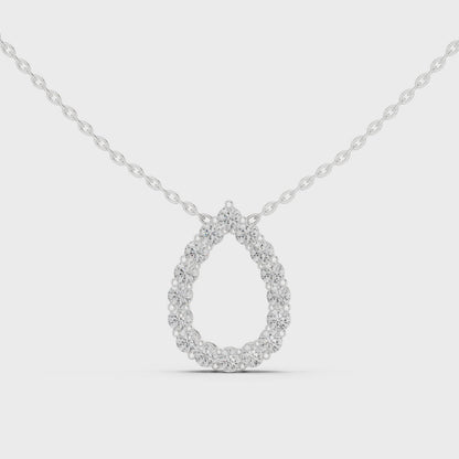 Seraphina Pear Halo Diamond Pendant Necklace