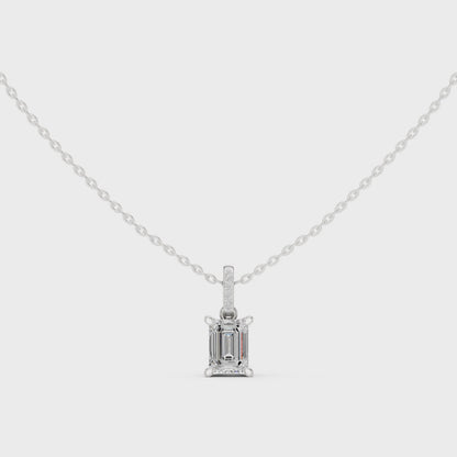 Emerald Solitaire Pendant Necklace