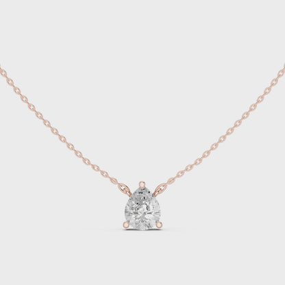 Basket Pear Diamond Pendant Necklace