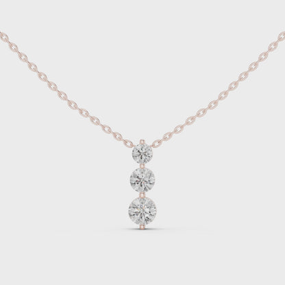 Stella Three Stone Diamond Pendant Necklace