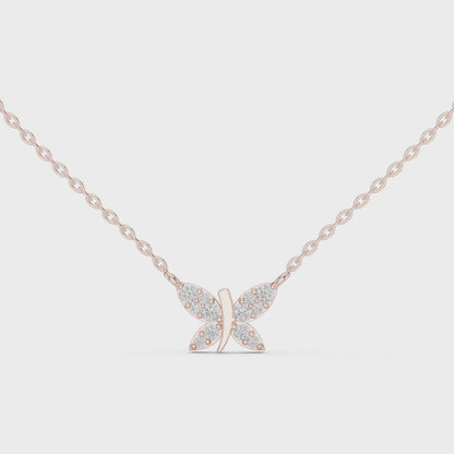 Aurelia Butterfly Diamond Pendant Necklace