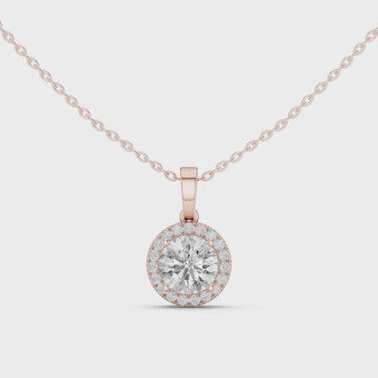 Nova Round Bezel Diamond Pendant Necklace