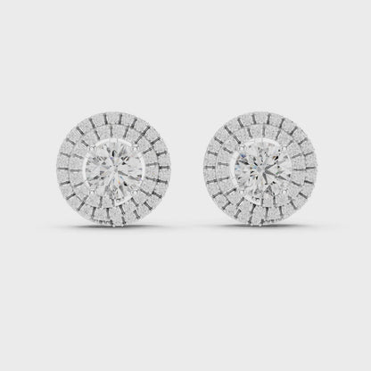 Double Halo Diamond Earrings