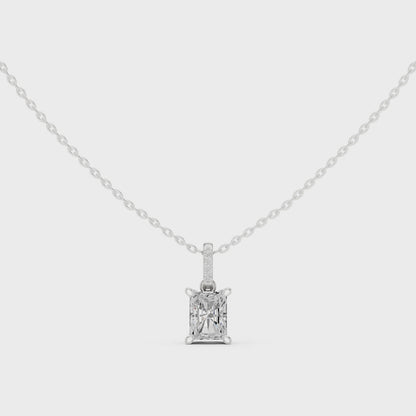 Radiant Diamond Pendant Necklace
