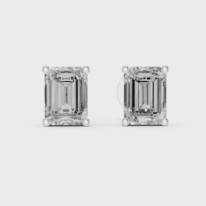 Emerald Halo Diamond Earrings