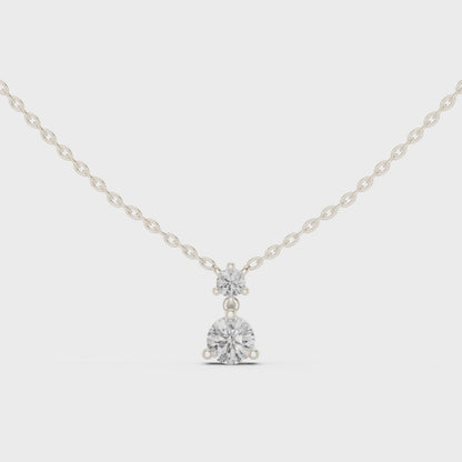 Celeste Round Solitaire Diamond Pendant Necklace