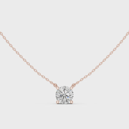 Basket Round Diamond Pendant Necklace