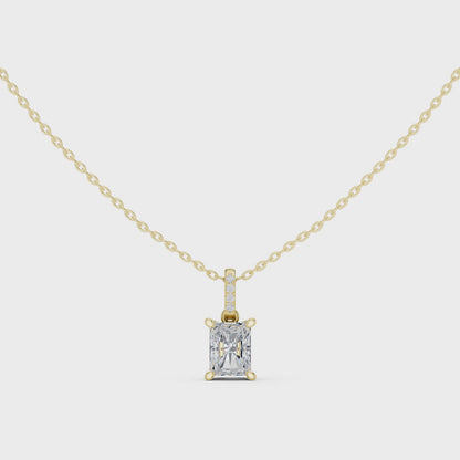 Radiant Diamond Pendant Necklace