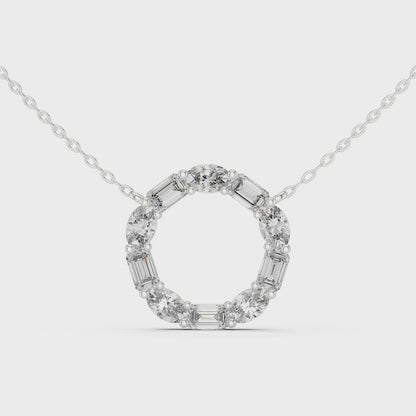 Celeste Circle Diamond Pendant Necklace