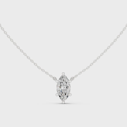 Basket Marquise Diamond Pendant Necklace