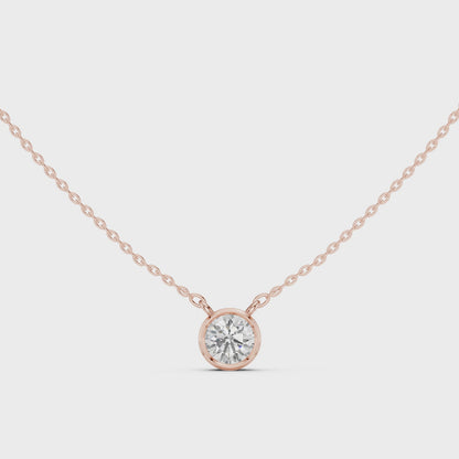 Bezel Round Diamond Pendant Necklace