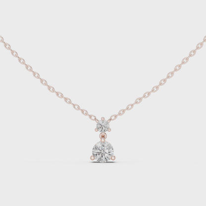 Celeste Round Solitaire Diamond Pendant Necklace