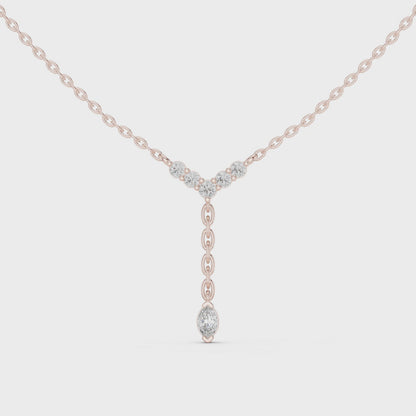 Aurora Marquise Diamond Drop Pendant Necklace