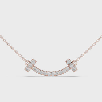 Aurora Diamond Smile Pendant Necklace
