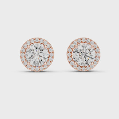 Round Pavé Diamond Earrings