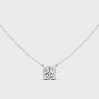 Basket Round Diamond Pendant Necklace